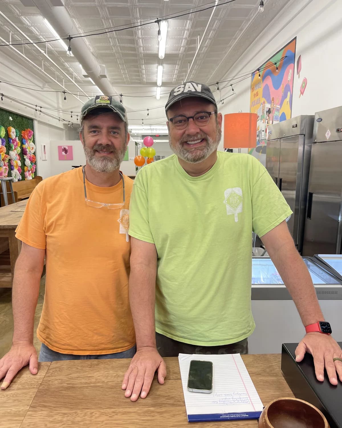 Savannah Square Pops founders Mark and Judd in their shop