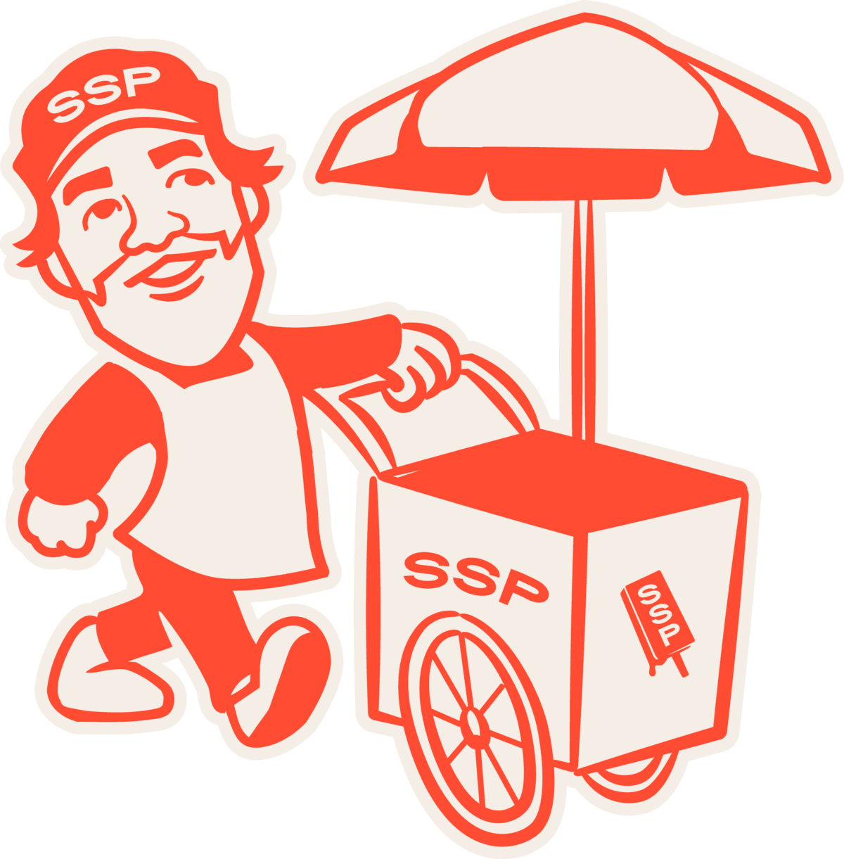 Savannah Square Pops character pushing the pop cart